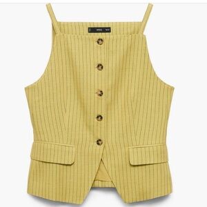 MANGO LUCA STRIPE Vest in YELLOW PINSTRIPE